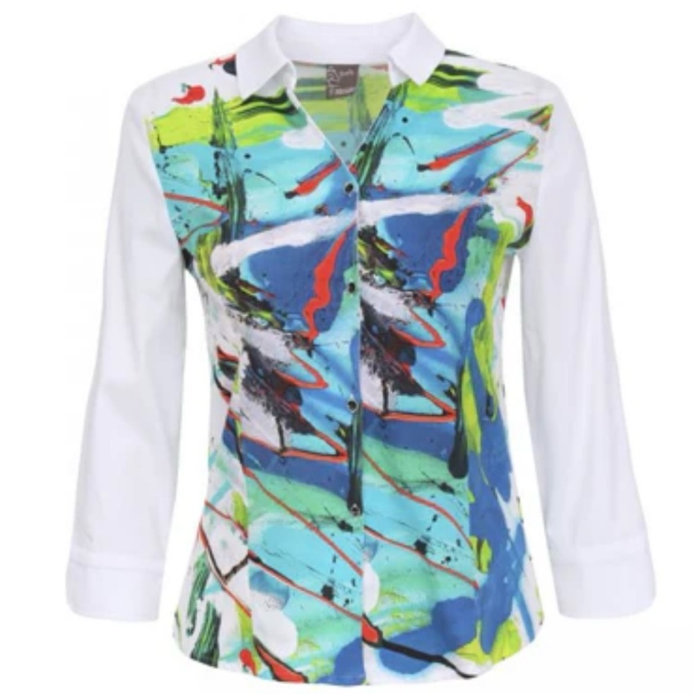 Vibrant Artistic Women's Blouse - Picture 6 of 11